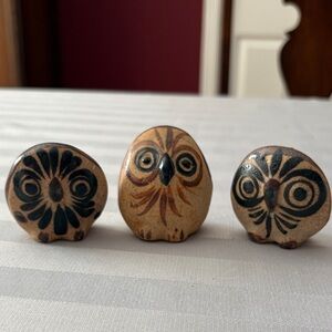 Handcrafted Ceramic Owl Trio - Netzl Mexico